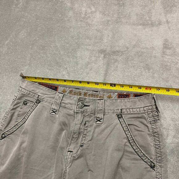 Rock Revival Mens Gray Cargo Embroidered Pocket Slim Fit Jean Shorts Size 33 - Picture 7 of 14